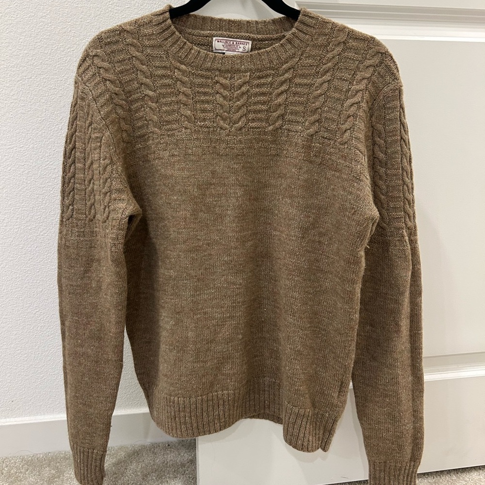 Men's Brown Cable Knit Sweater
